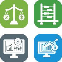 Scale and Abacus Icon vector