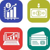 Chart Up and Money Down Icon vector