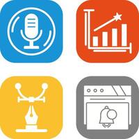 Microphone and Line Bars Icon vector