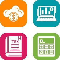 Cloud Computing and Bar Chart Icon vector