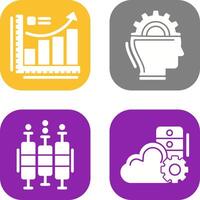 Growth Chart and Machine Learning Icon vector