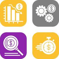 Chart Down and Settings Icon vector