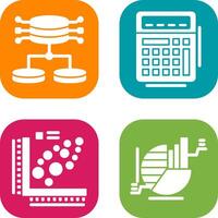 Structured Data and Calculator Icon vector