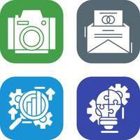Photo Camera and Invitation Card Icon vector