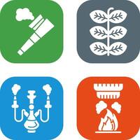 Pipe and Tobacco Leafs Icon vector