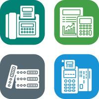 fax y calculador icono vector