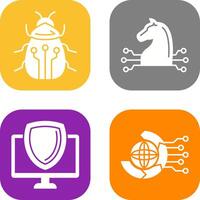 Bug and Trojan Icon vector