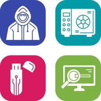 Safe Box and Hacker Icon vector