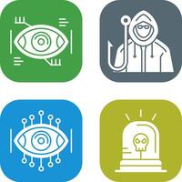 Eye Recongnition and Phishing Icon vector