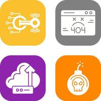 Encryption and 404 Error Icon vector