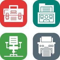 Briefcase and Folder Icon vector