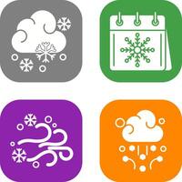 Snowy and Calender Icon vector