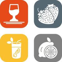 Wine and Strawberry Icon vector