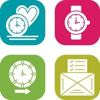 Love and Wrist Watch Icon vector