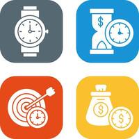 Wrist Watch and Time is Money Icon vector