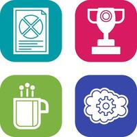 Pie Chart and Trophy Icon vector