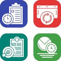Time Management and Refresh Icon vector