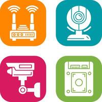 Router and Web Cam Icon vector