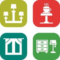 Lamp and Coffee Table Icon vector