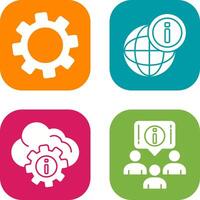 cogwheel and world Icon vector