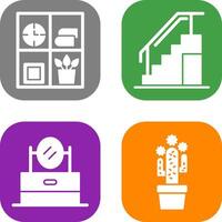 Bookshelf and Stairs Icon vector