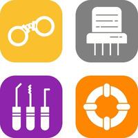 Handcuffs and Paper Shredder Icon vector