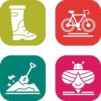 Rain Boots and Cycling Icon vector