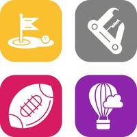 Golf and Swiss Army Knife Icon vector