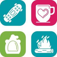 Skateboard and Mug Icon vector