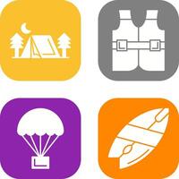 Tent and Life Icon vector