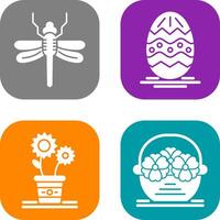 Dragonfly and Easter Icon vector