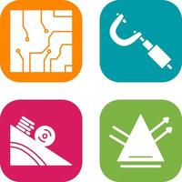 Electrical circuit and Micrometer Icon vector