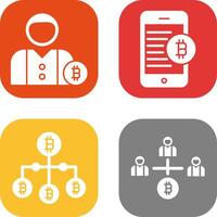 User and Bitcoin Mobile Icon vector