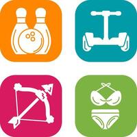 Bowling and Hoverboard Icon vector