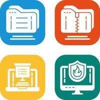 Folder and Compressed Icon vector