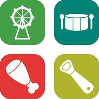 Ferris Wheel and Drum Icon vector