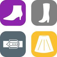 Boots with Heels and Long Boats Icon vector