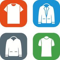 Plain T Shirt and Stylish Jacket Icon vector