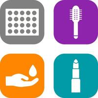 Colored Palette and Comb Icon vector