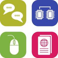 Conversation Bubbles and Processors Connected Icon vector