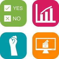 Yes No Option and Statistics Icon vector