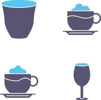 Café exprés y moca icono vector
