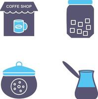 Coffee Shop And sugar Bottle Icon vector