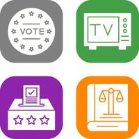 votar y televisión icono vector