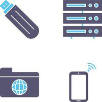 usb drive and server Icon vector