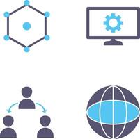 nodes and network setting Icon vector