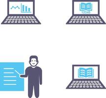 Online Stats and Online Study Icon vector