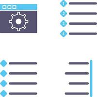 settings and numbered lists Icon vector