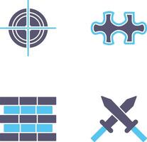 Target and Puzzle Piece Icon vector