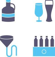 moon shine and beer glasses Icon vector